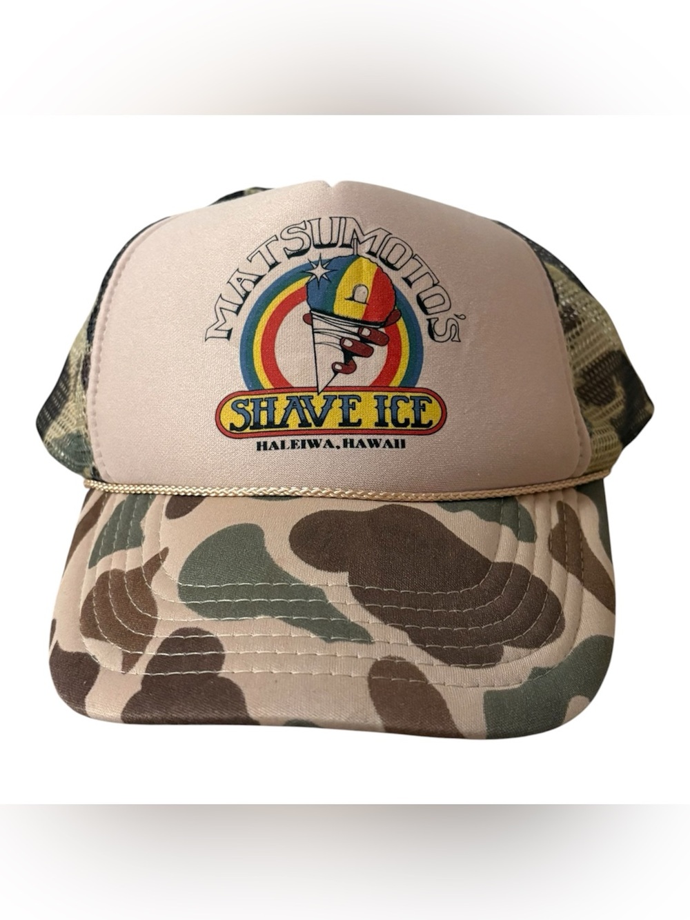 Vtg Matsumoto's Shave Ice Hawaii 80’s Snapback Hat Cap Deadstock Nissun New Camo